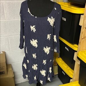 Navy Floral Women's Dress by Label  Large